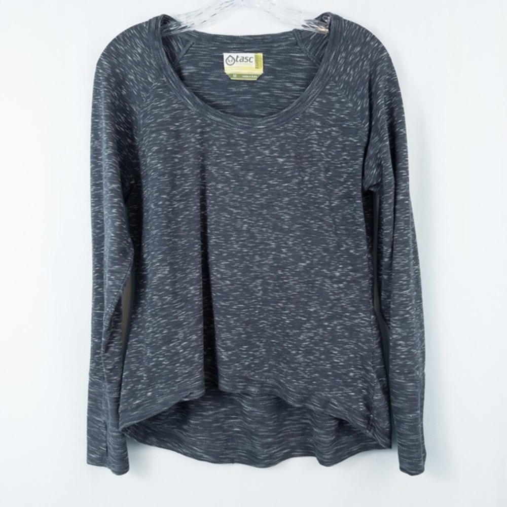 Tasc Performance Organic Cotton Bamboo Baselayer Top Womens M Long Sleeve Gray